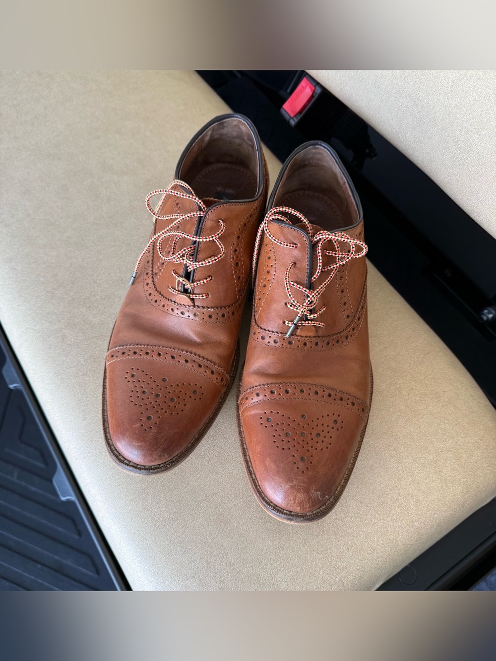Aston Grey Collection Brown Leather Cap Toe Lace Up Men's Oxfords Size 9.5